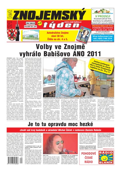 E-magazín Znojemský týden Znojemský týden 39/2022 - Znojemský týden