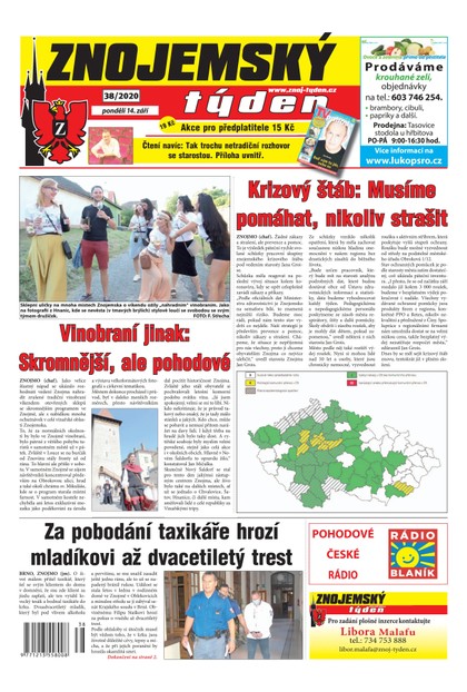 E-magazín Znojemský týden Znojemský týden 38/2020 - Znojemský týden