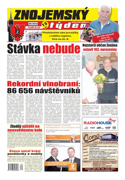 E-magazín Znojemský týden Znojemský týden 39/2016 - Znojemský týden