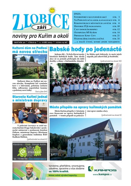 E-magazín Zlobice – noviny pro Kuřim a okolí 9/2023 - Noviny Zlobice