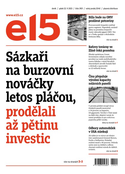 E-magazín E15 - 22.9.2023 - CZECH NEWS CENTER a. s.