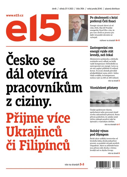 E-magazín E15 - 27.9.2023 - CZECH NEWS CENTER a. s.