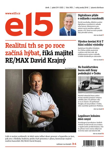 E-magazín E15 - 29.9.2023 - CZECH NEWS CENTER a. s.