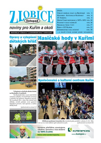 E-magazín Zlobice – noviny pro Kuřim a okolí 11/2023 - Noviny Zlobice