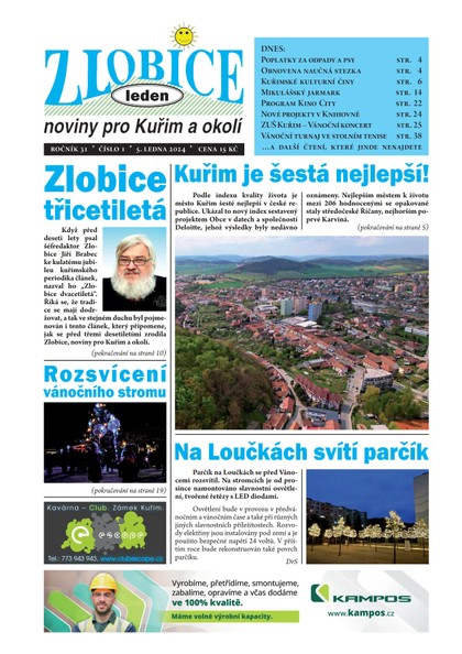 E-magazín Zlobice – noviny pro Kuřim a okolí 1/2024 - Noviny Zlobice