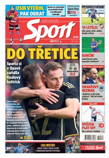 E-magazín Sport - 4.4.2024 - CZECH NEWS CENTER a. s.