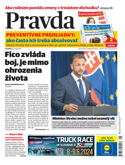 E-magazín Denník Pravda 20. 5. 2024 - OUR MEDIA SR a. s.