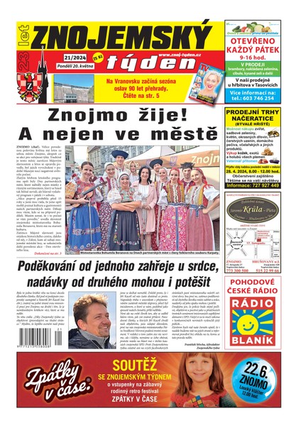 E-magazín Znojemský týden 21/2024 - Znojemský týden