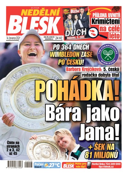 E-magazín NEDĚLNÍ BLESK - 14.07.2024 - CZECH NEWS CENTER a. s.