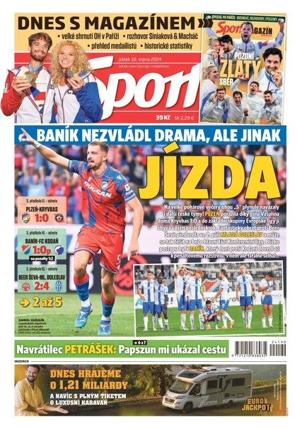 E-magazín Sport - 16.08.2024 - CZECH NEWS CENTER a. s.