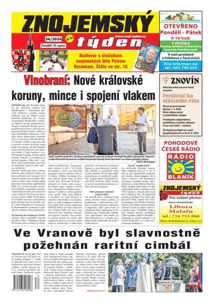 E-magazín Znojemský týden 34/2024 - Znojemský týden