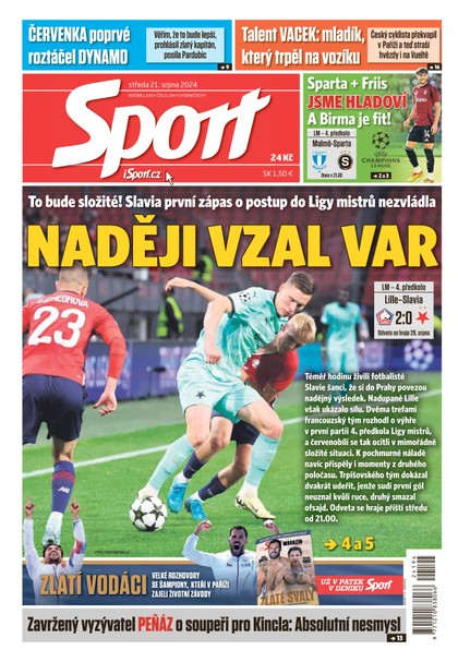 E-magazín Sport - 21.08.2024 - CZECH NEWS CENTER a. s.