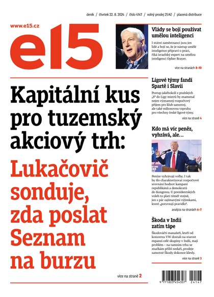 E-magazín E15 - 22.08.2024 - CZECH NEWS CENTER a. s.