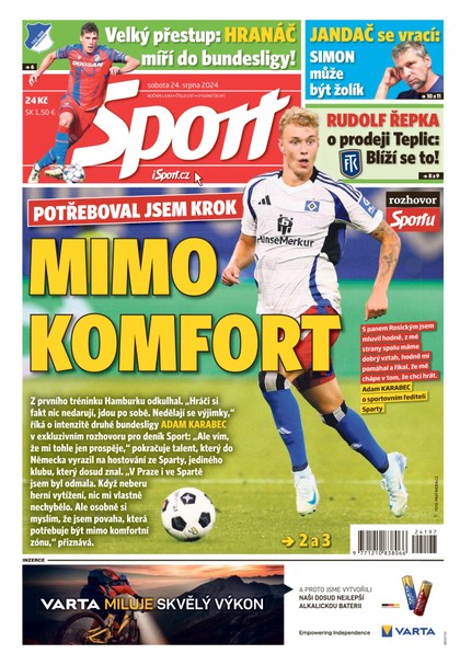 E-magazín Sport - 24.08.2024 - CZECH NEWS CENTER a. s.