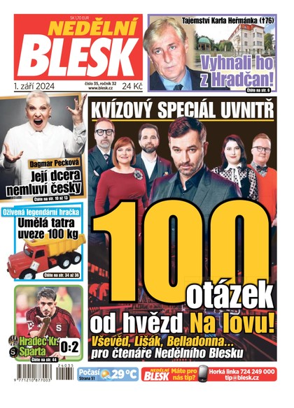 E-magazín NEDĚLNÍ BLESK - 01.09.2024 - CZECH NEWS CENTER a. s.