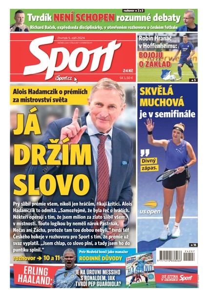 E-magazín Sport - 05.09.2024 - CZECH NEWS CENTER a. s.