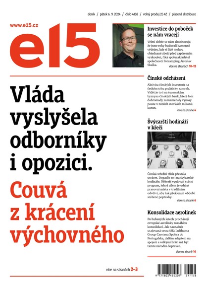 E-magazín E15 - 06.09.2024 - CZECH NEWS CENTER a. s.