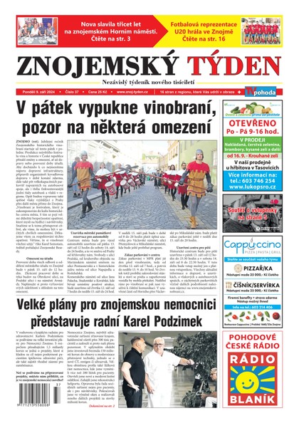 E-magazín Znojemský týden 37/2024 - Znojemský týden