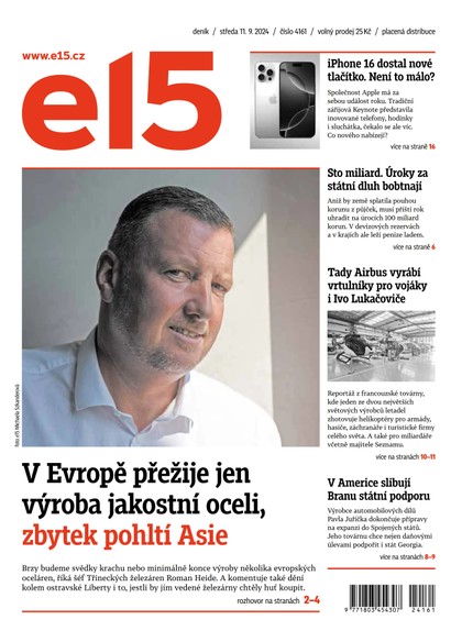 E-magazín E15 - 11.09.2024 - CZECH NEWS CENTER a. s.