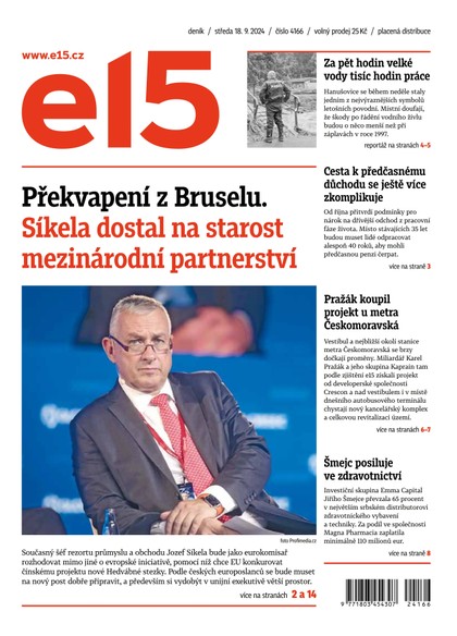 E-magazín E15 - 18.09.2024 - CZECH NEWS CENTER a. s.