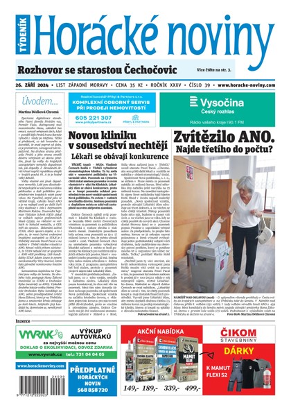 E-magazín Horácké noviny 39/2024 - Horácké noviny