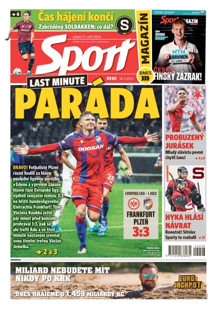 E-magazín Sport - 27.09.2024 - CZECH NEWS CENTER a. s.