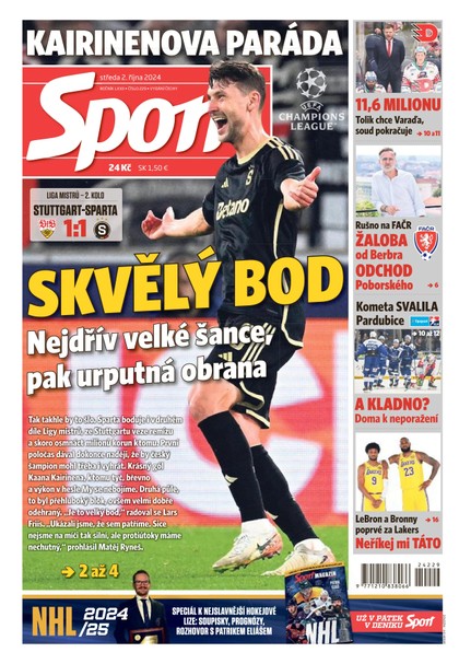 E-magazín Sport - 02.10.2024 - CZECH NEWS CENTER a. s.