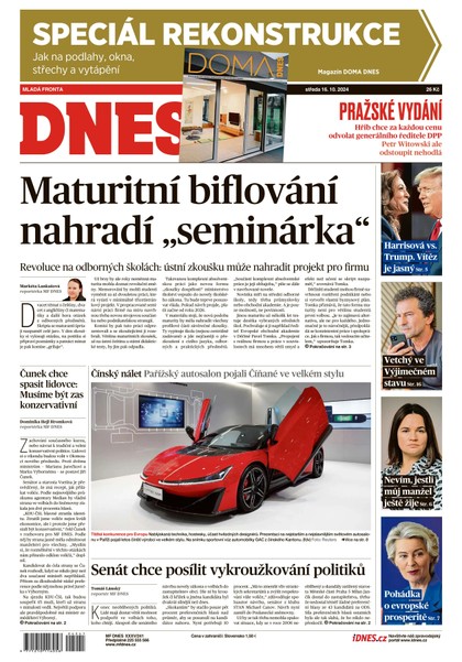 E-magazín MF DNES - 16.10.2024 - MAFRA, a.s.