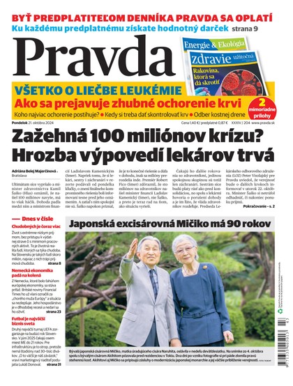 E-magazín Denník Pravda 21. 10. 2024 - OUR MEDIA SR a. s.