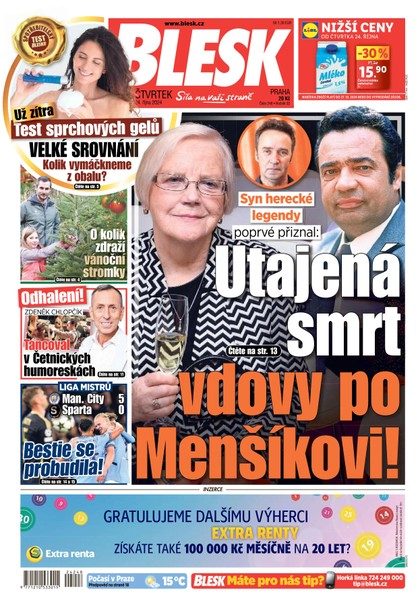 E-magazín Blesk - 24.10.2024 - CZECH NEWS CENTER a. s.