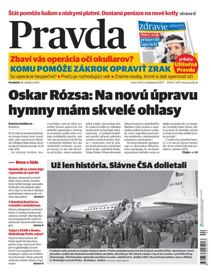 E-magazín Denník Pravda 28. 10. 2024 - OUR MEDIA SR a. s.