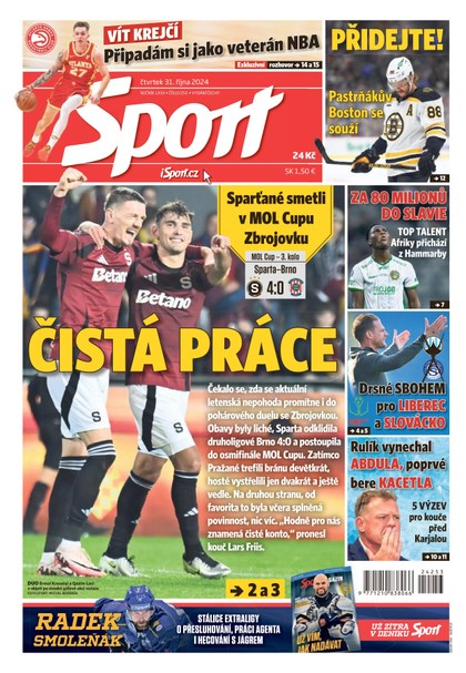 E-magazín Sport - 31.10.2024 - CZECH NEWS CENTER a. s.