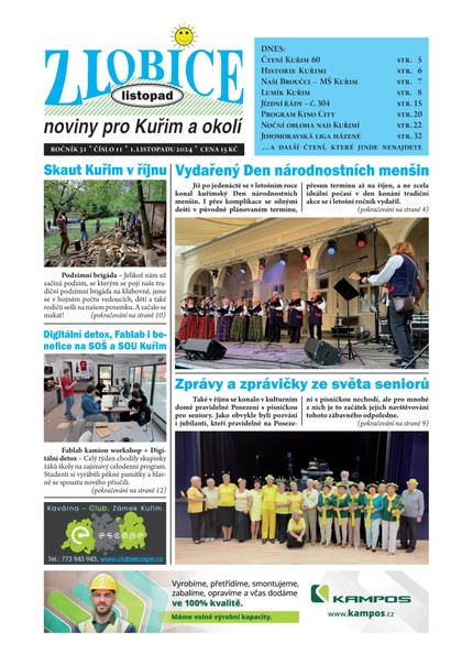 E-magazín Zlobice noviny pro Kuřim a okolí 11/2024 - Noviny Zlobice