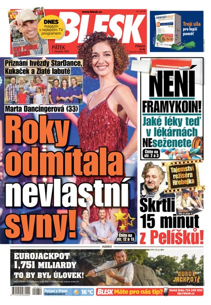 E-magazín Blesk - 01.11.2024 - CZECH NEWS CENTER a. s.