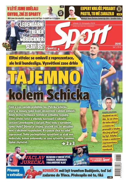 E-magazín Sport - 13.11.2024 - CZECH NEWS CENTER a. s.