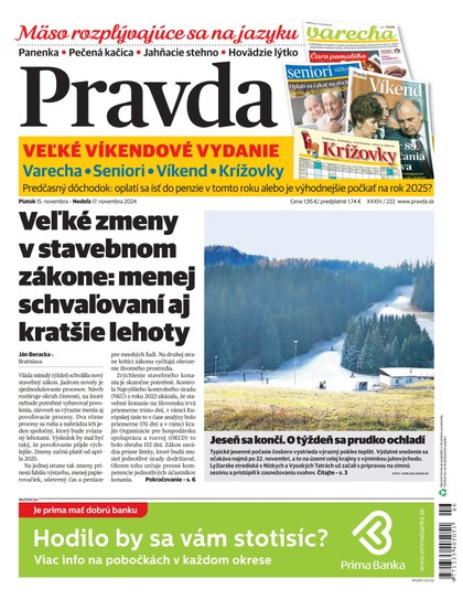 E-magazín Denník Pravda 15. 11. 2024 - OUR MEDIA SR a. s.