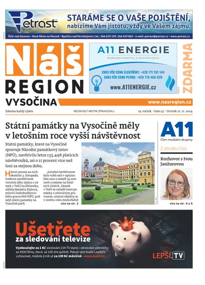 E-magazín Náš Region - Vysočina 47/2024 - A 11 s.r.o.