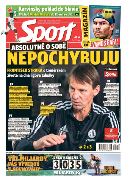 E-magazín Sport - 22.11.2024 - CZECH NEWS CENTER a. s.