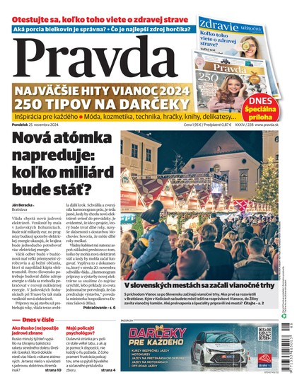 E-magazín Denník Pravda 25. 11. 2024 - OUR MEDIA SR a. s.