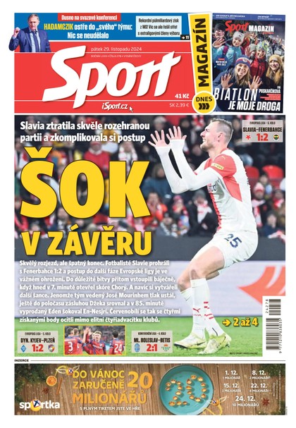 E-magazín Sport - 29.11.2024 - CZECH NEWS CENTER a. s.