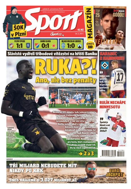 E-magazín Sport - 06.12.2024 - CZECH NEWS CENTER a. s.