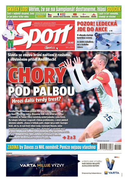 E-magazín Sport - 14.12.2024 - CZECH NEWS CENTER a. s.