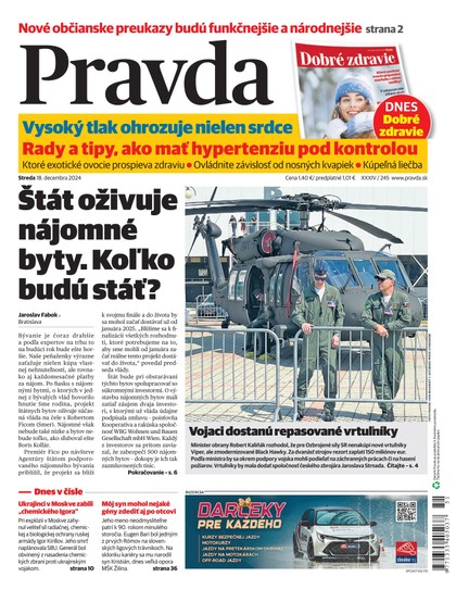 E-magazín Denník Pravda 18. 12. 2024 - OUR MEDIA SR a. s.