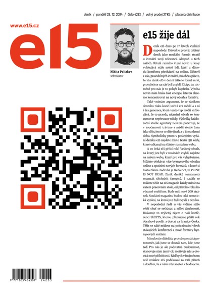 E-magazín E15 - 23.12.2024 - CZECH NEWS CENTER a. s.