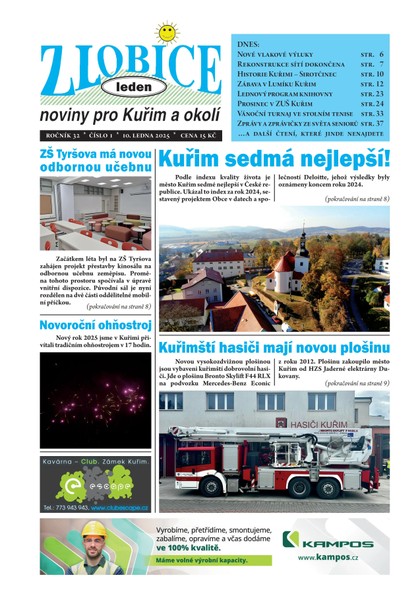 E-magazín Zlobice noviny pro Kuřim a okolí 1/2025 - Noviny Zlobice