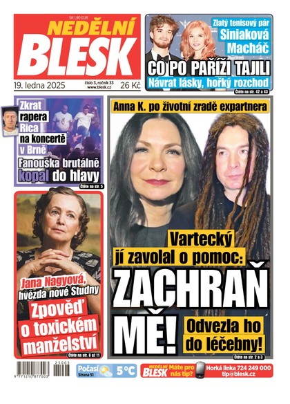 E-magazín NEDĚLNÍ BLESK - 19.01.2025 - CZECH NEWS CENTER a. s.