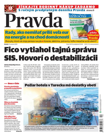 E-magazín Denník Pravda 22. 01. 2025 - OUR MEDIA SR a. s.