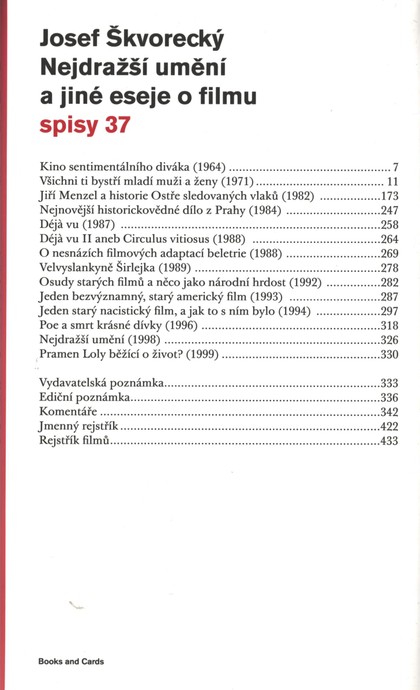 E-kniha Nejdražší umění a jiné eseje o filmu (spisy-svazek 37) - Josef Škvorecký